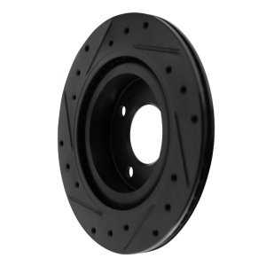 Dodge Attitude Brake Rotor (1) - Front Right - R1 Concepts - Drilled & Slotted - Black - `16-`25